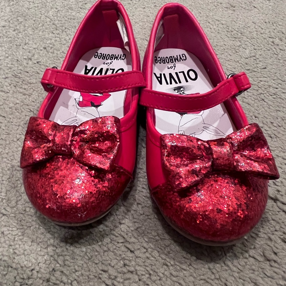 Red glitter ballet flat Gymboree Olivia the Pig Edition - Picture 2 of 6